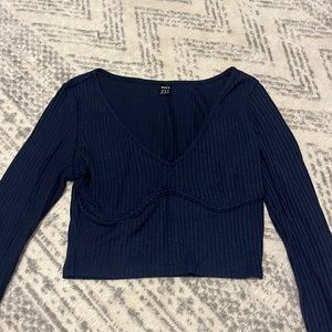 Shein Navy Long Sleeve Top